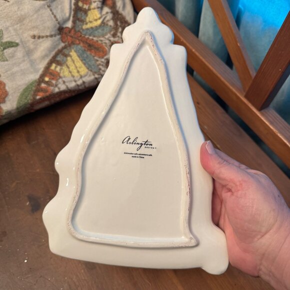 Arlington Designs White Cat Christmas Snack Tray  Meowy Christmas - Picture 5 of 8